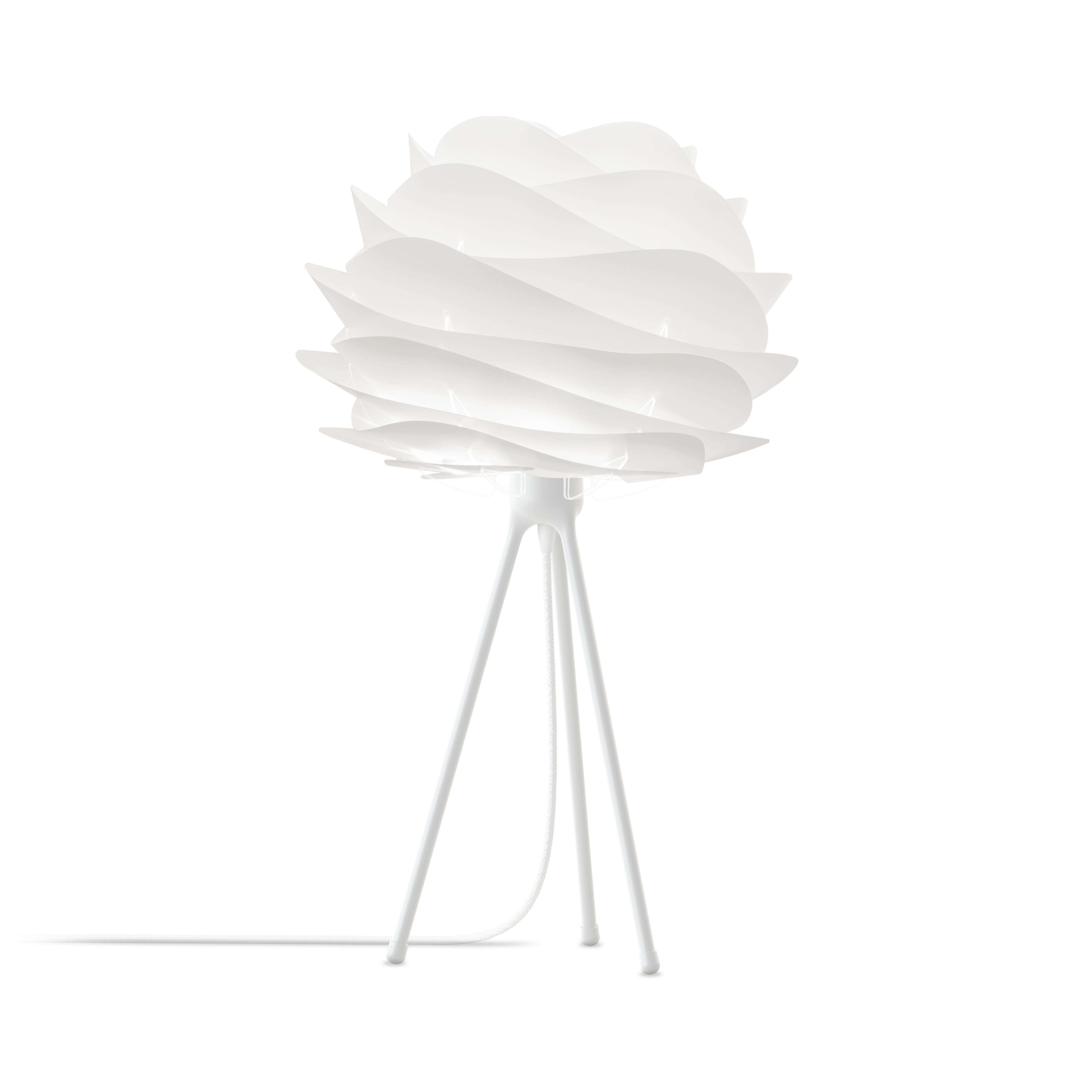 UMAGE Mini White Carmina Table Lamp with White Tripod