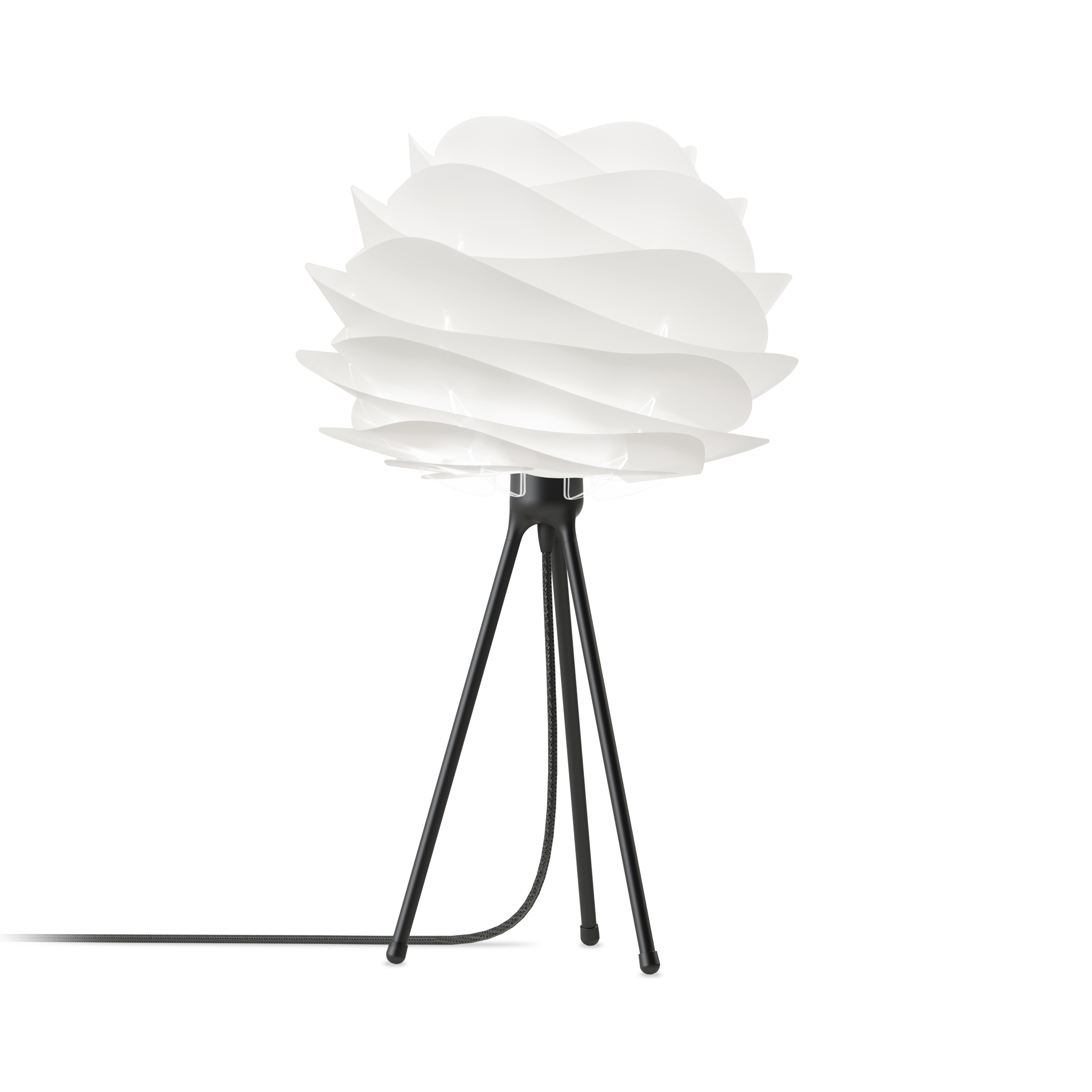 UMAGE Mini White Carmina Table Lamp with Black Tripod