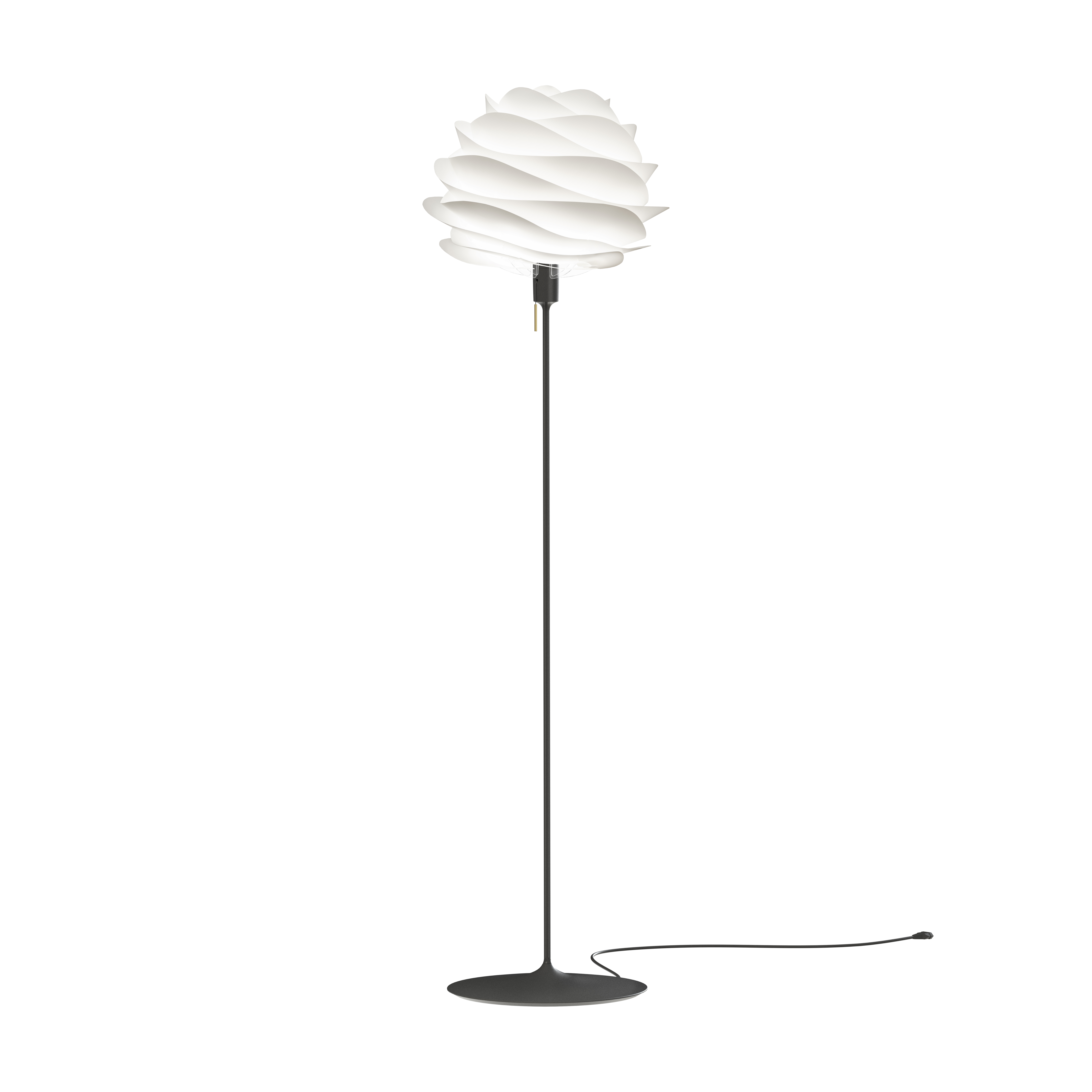 UMAGE Medium White Carmina Floor Lamp with Black Santé Stand
