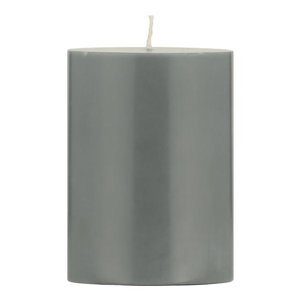 British Colour Standard 10 Cm Eco Pillar Candle Gunmetal Grey