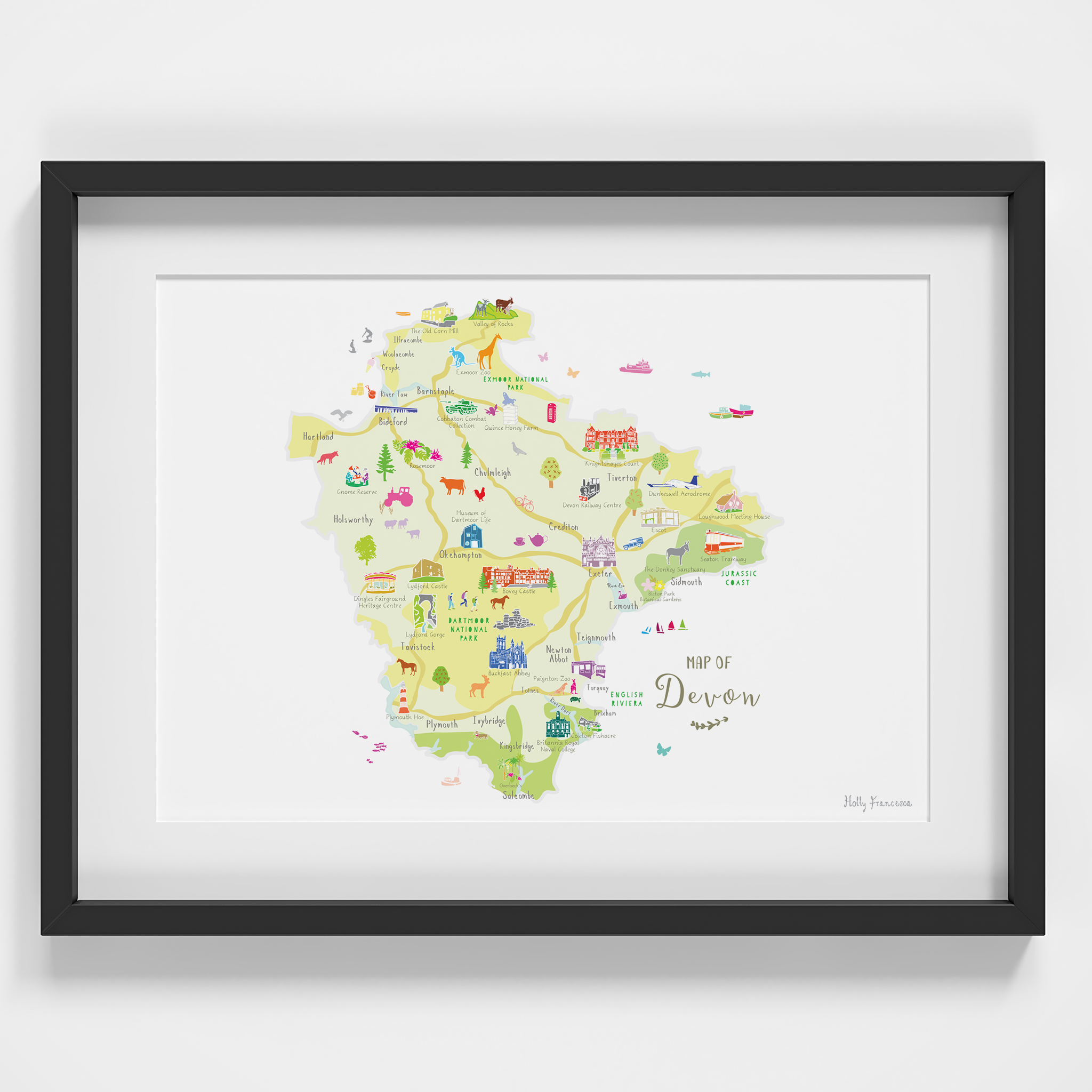 Holly Francesca Map of Devon A4 Print