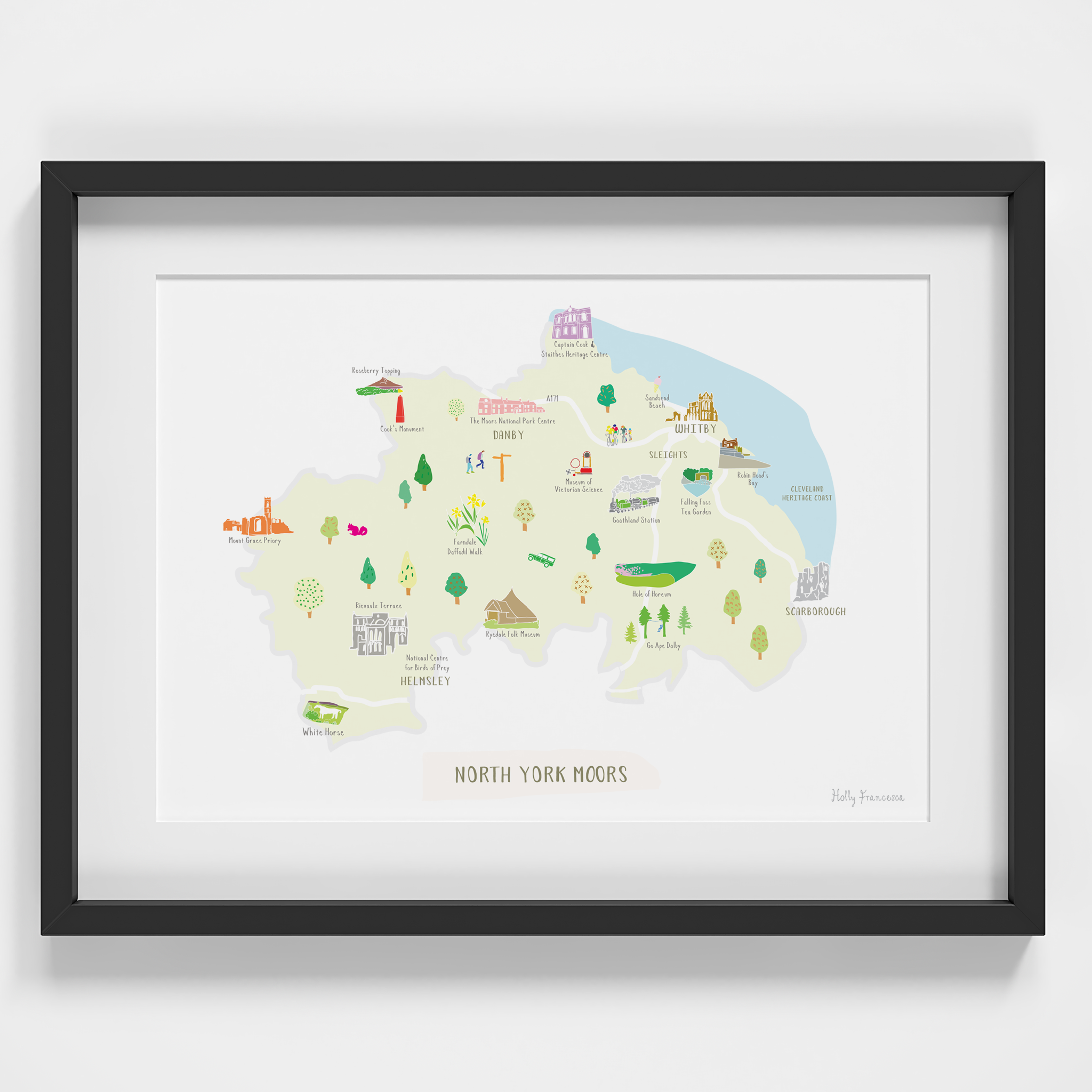 Map of the North York Moors A4 Print