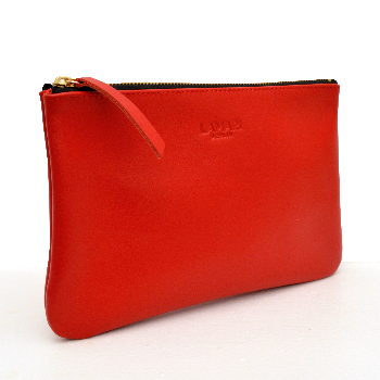 Leather Cosmetic Bag Lipstick Red June Big