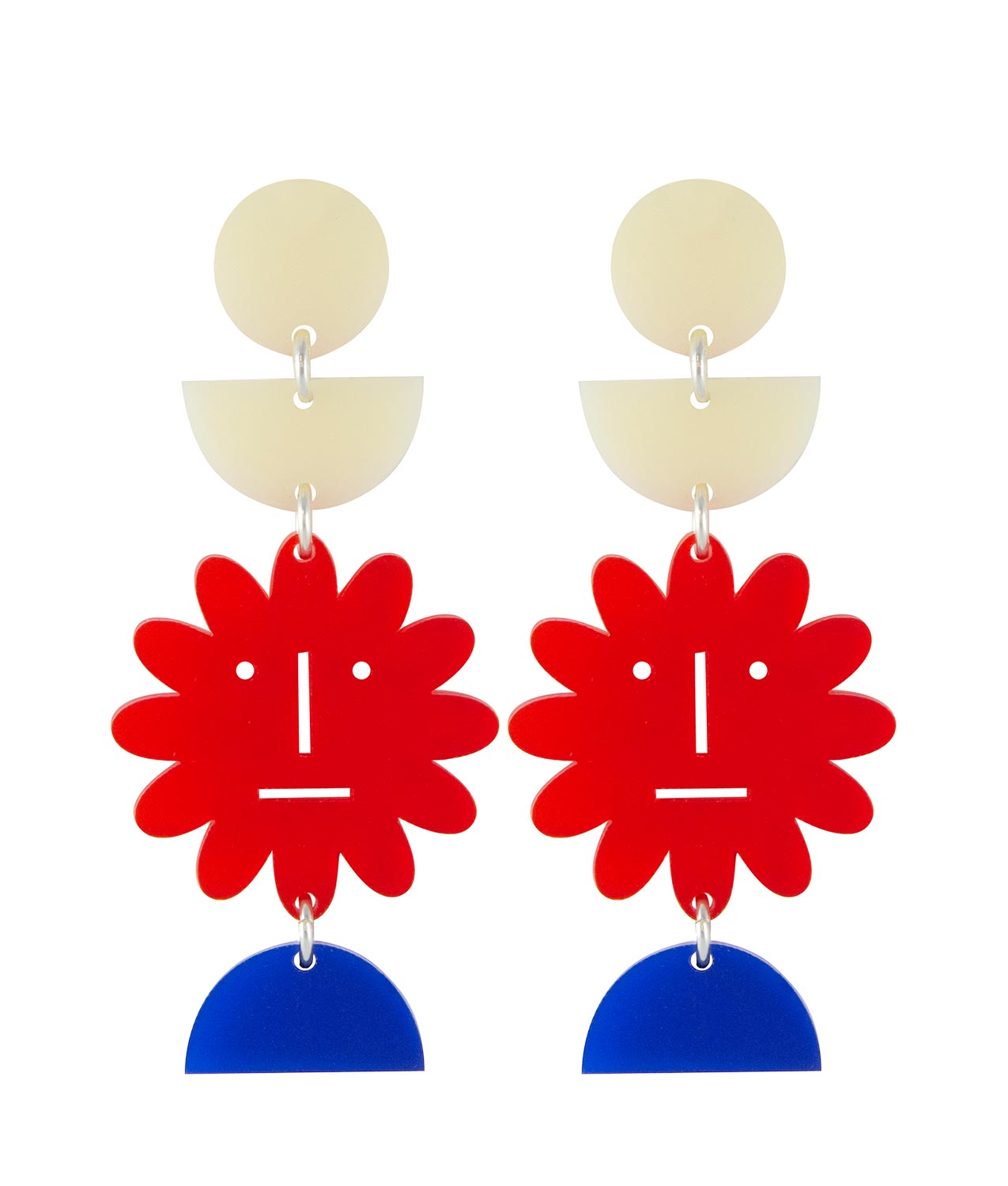 Orella Jewelry Daisy Earrings - Red