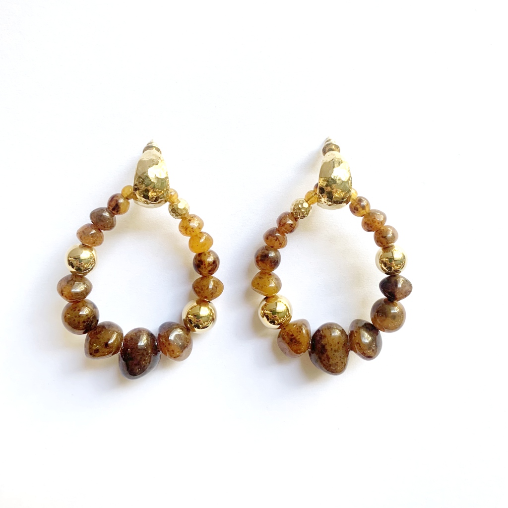 Acetate Gold Plated Tortoise Biba Earrings