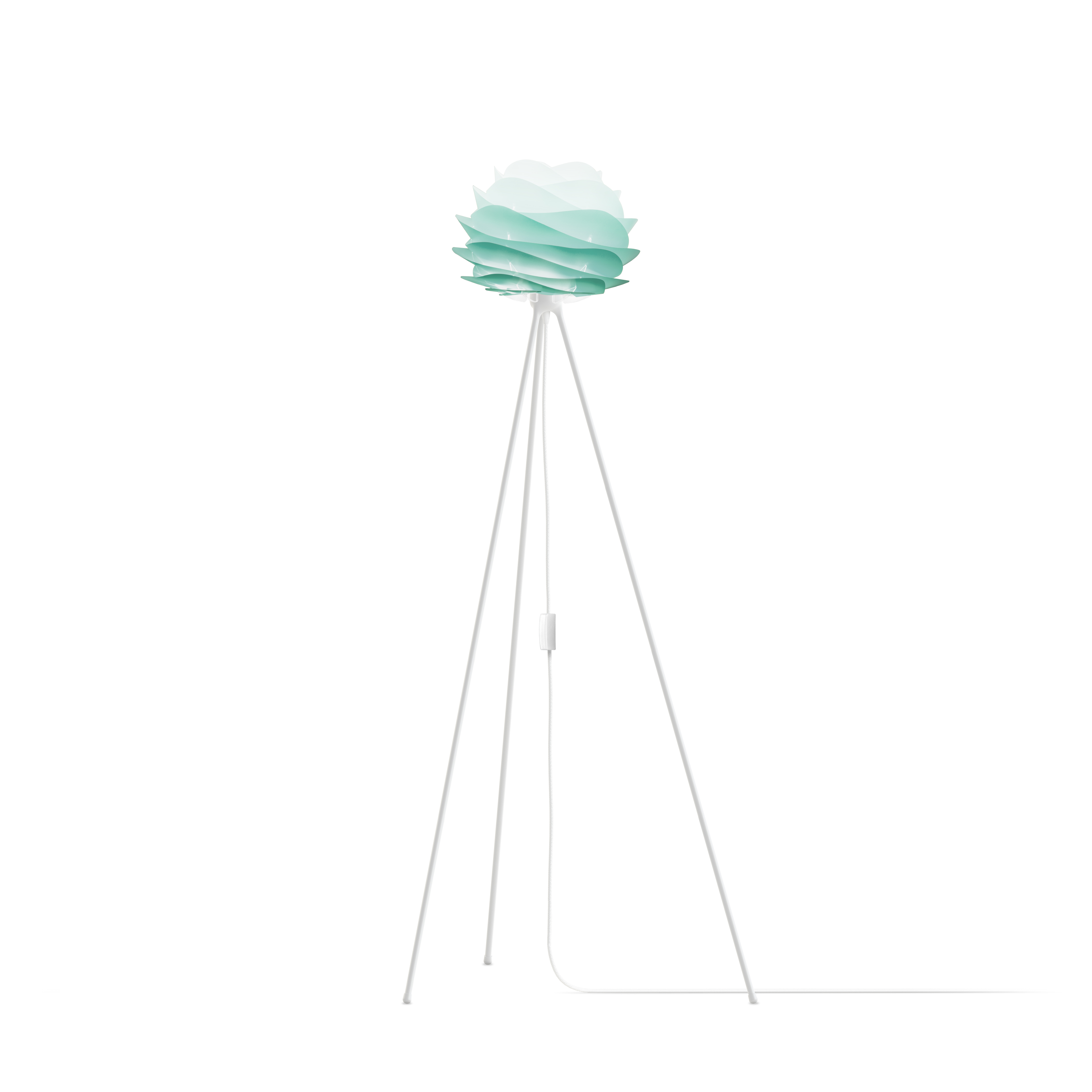 Mini Turquoise Carmina Floor Lamp with White Tripod