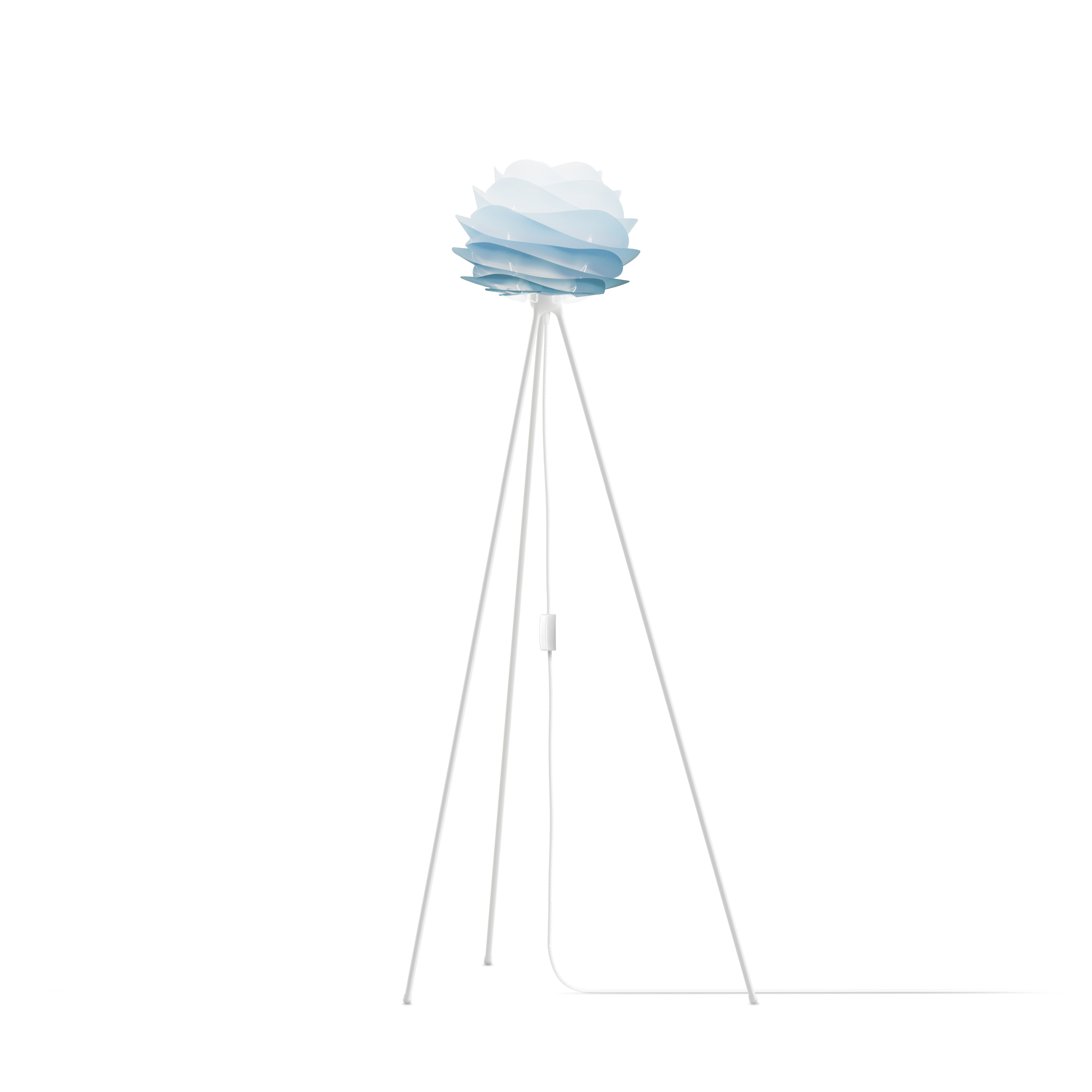 Mini Azure Carmina Floor Lamp with White Tripod