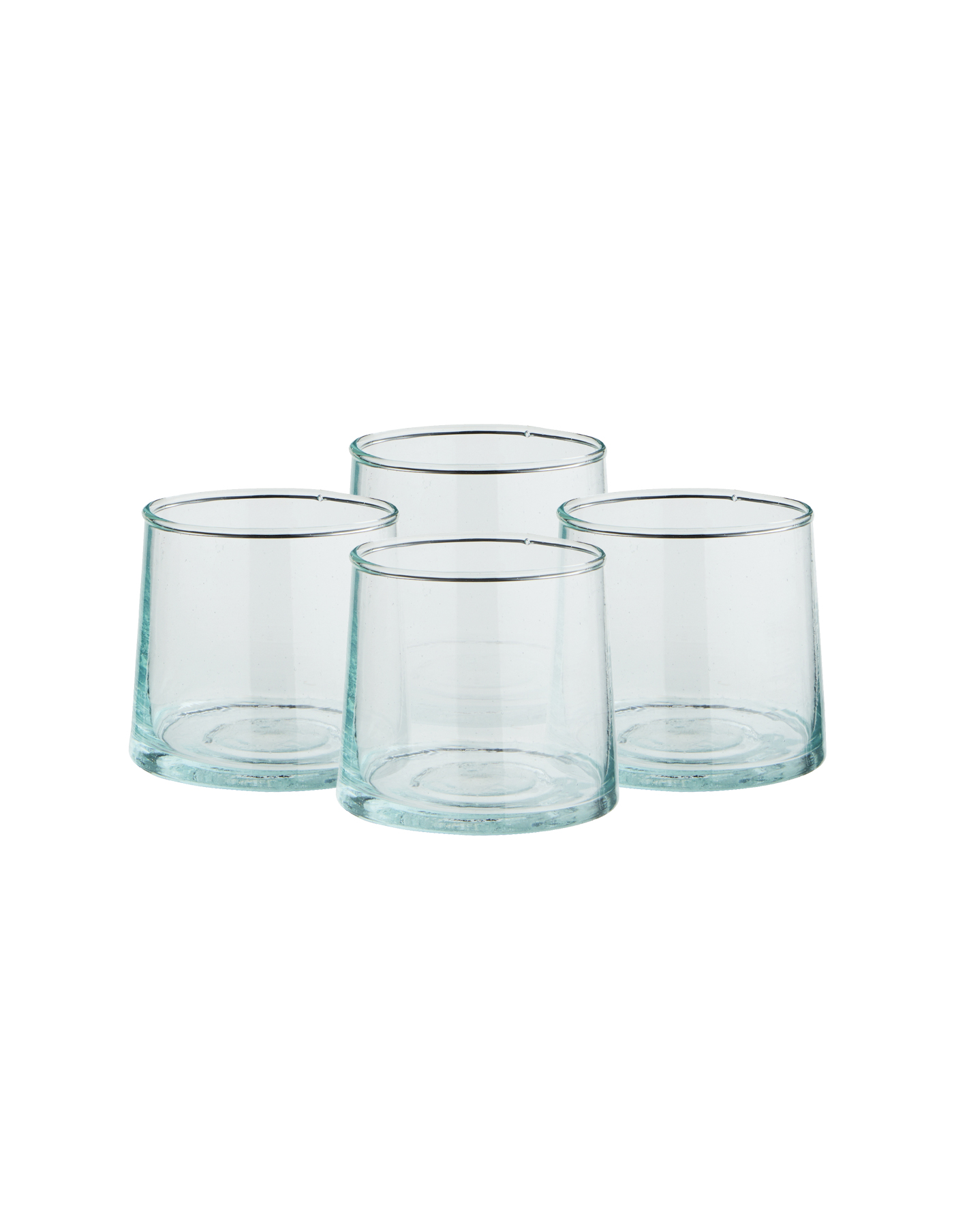 Le verre Beldi Low Set of 4 Handmade Moroccan Beldi Glasses, Clear