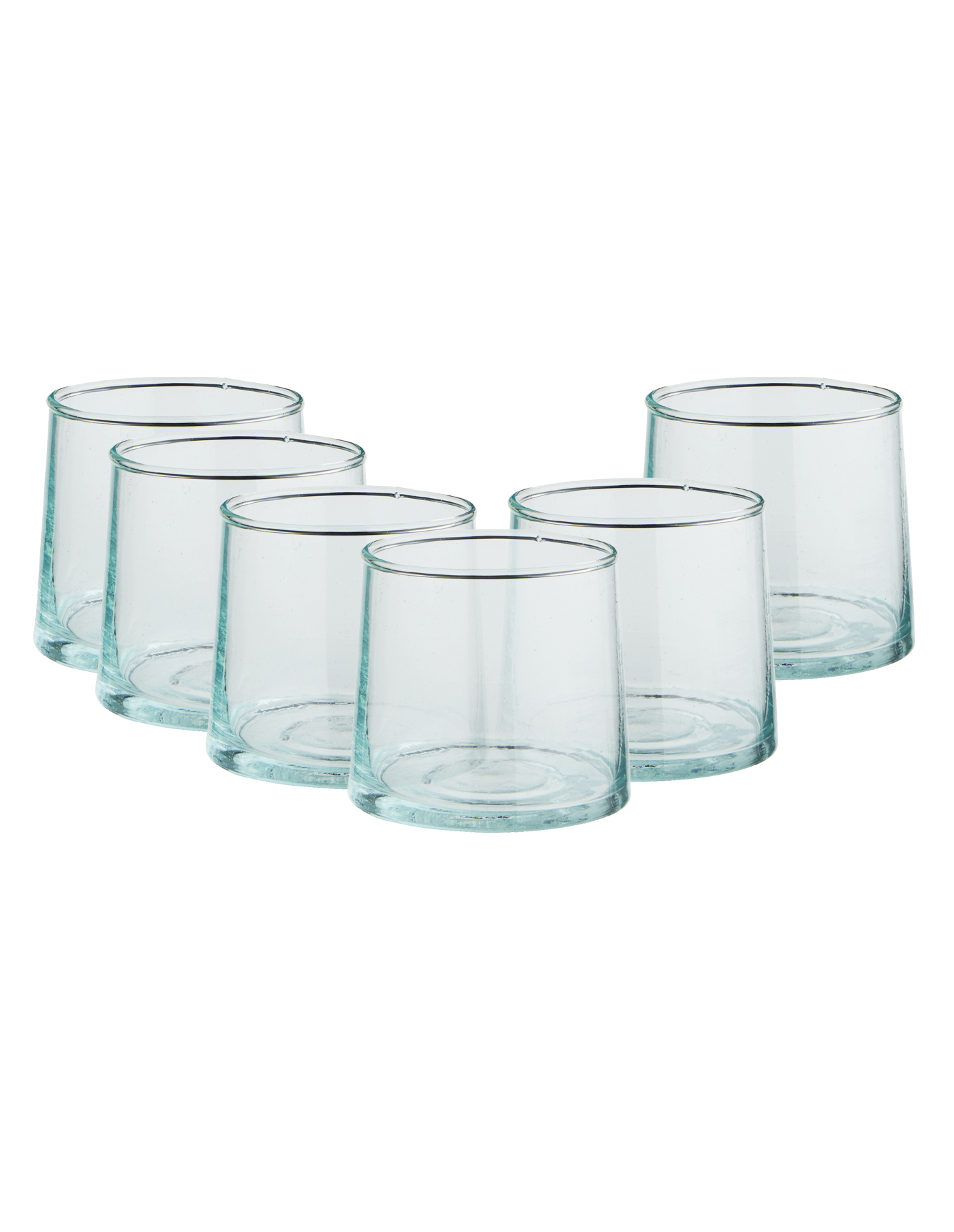 Le verre Beldi Low Set of 6 Handmade Moroccan Beldi Glasses, Clear