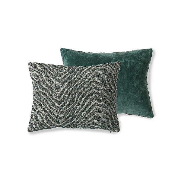 HK Living Green Zigzag Jacquard Weave Cushion