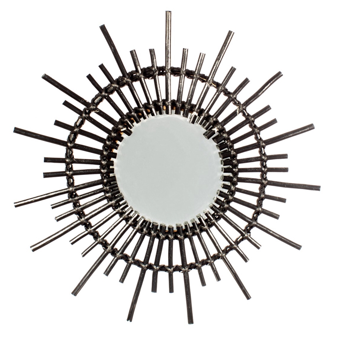 Black Rattan Mirror