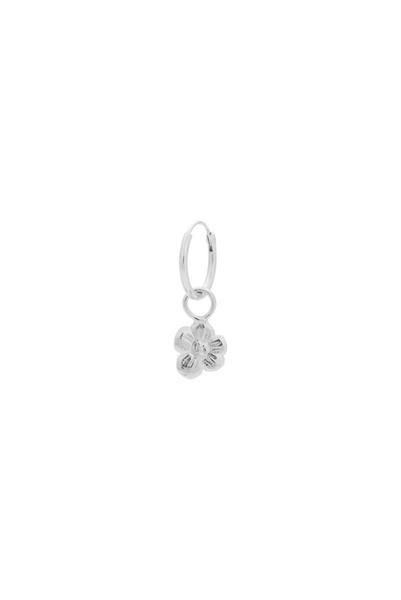 Anna + Nina Single Soul Flower Ring Silver Earring