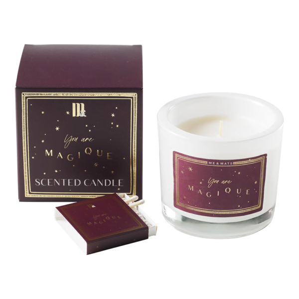 Me&Mats Burgundy Stars Luxury Scented Candle with Matches
