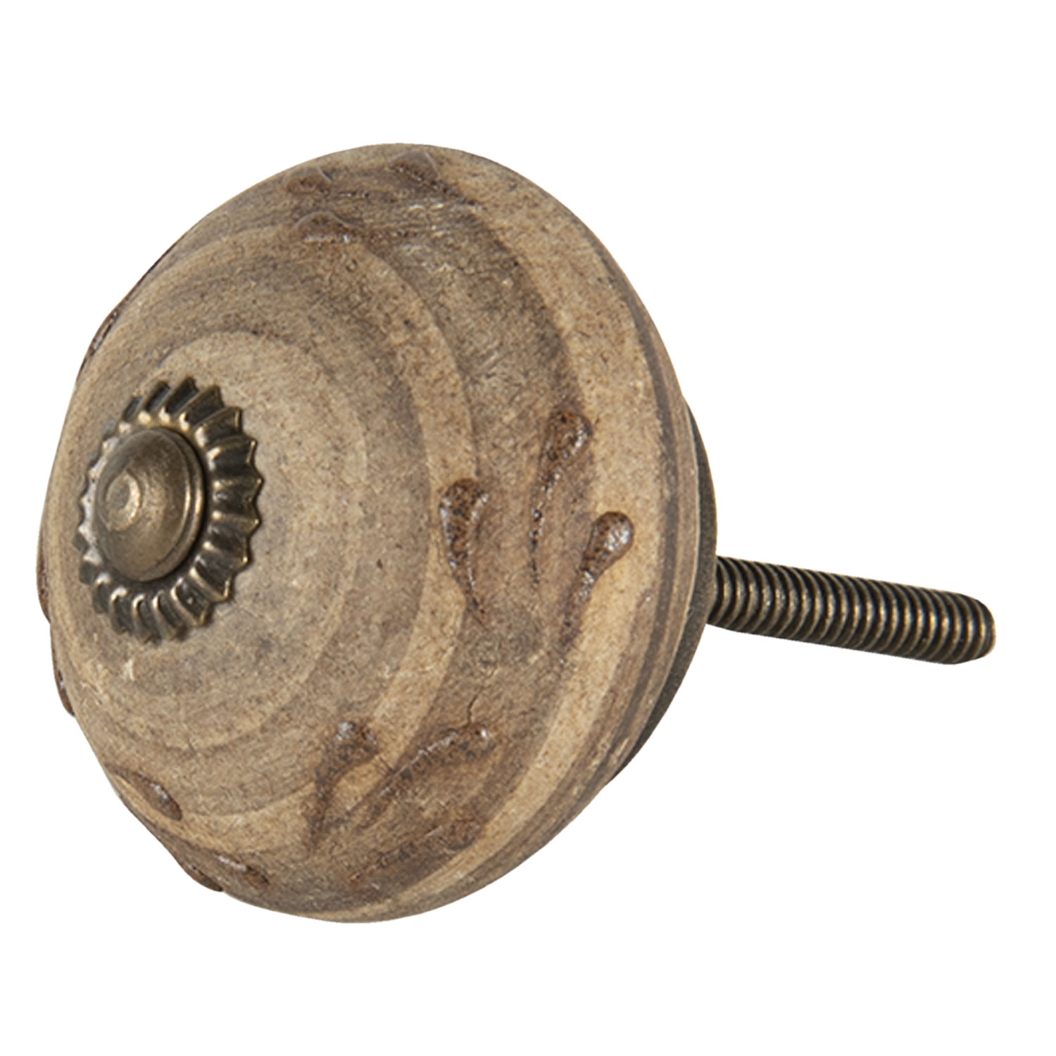 Brass and Antique Wooden Knob