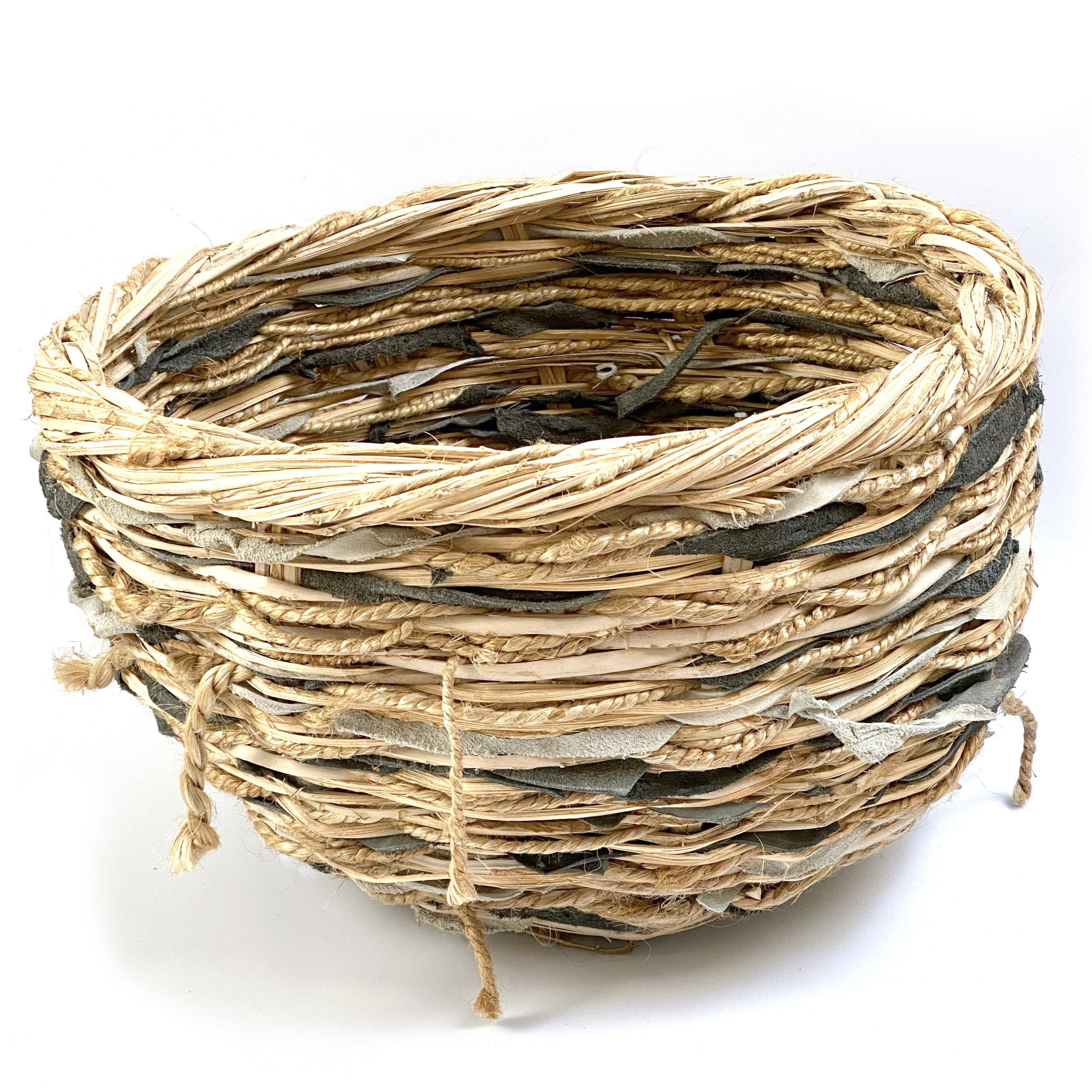 Nkuku Bamboo and Leather Basket