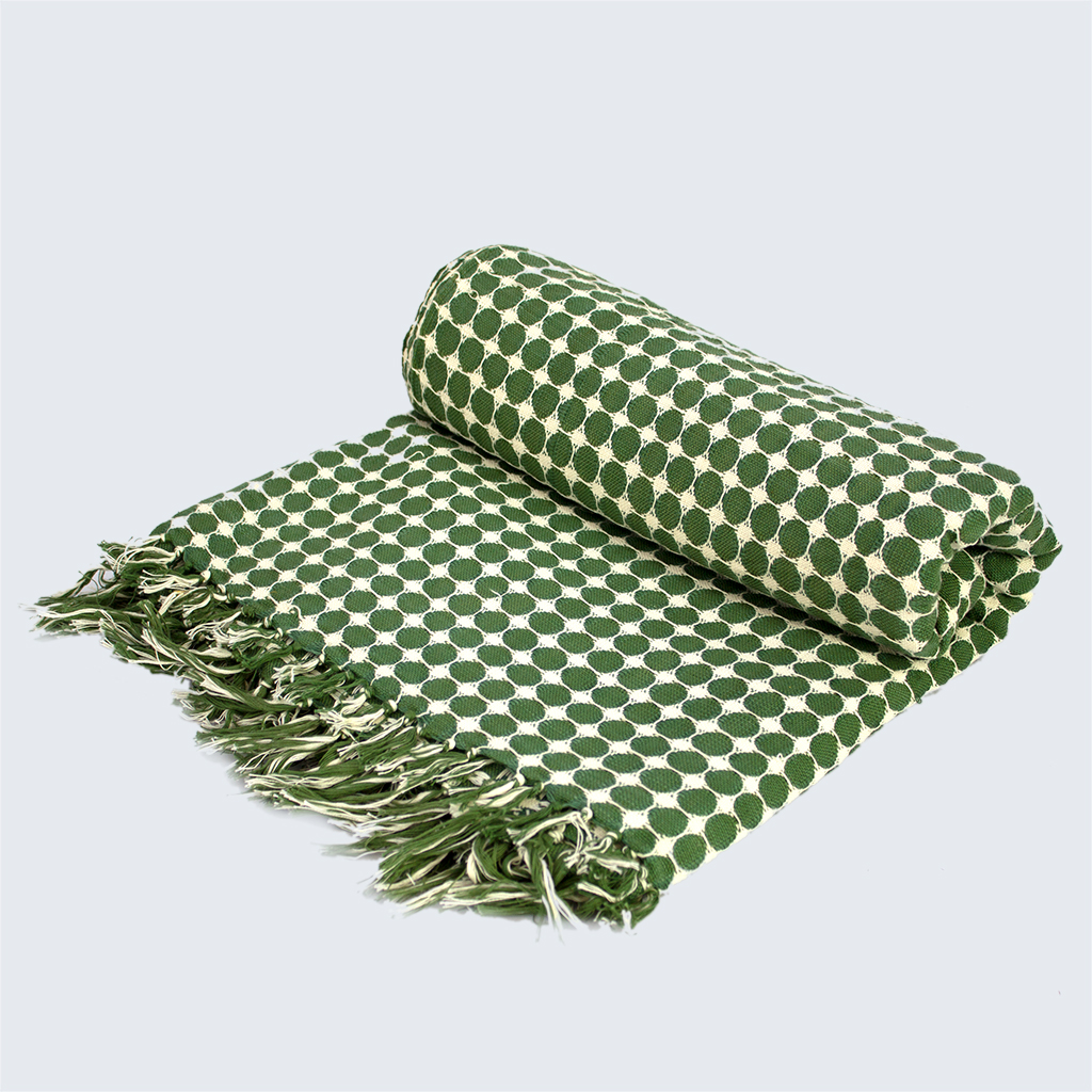 Tanzanian Hand Woven Throw 'Forest Green&#x27