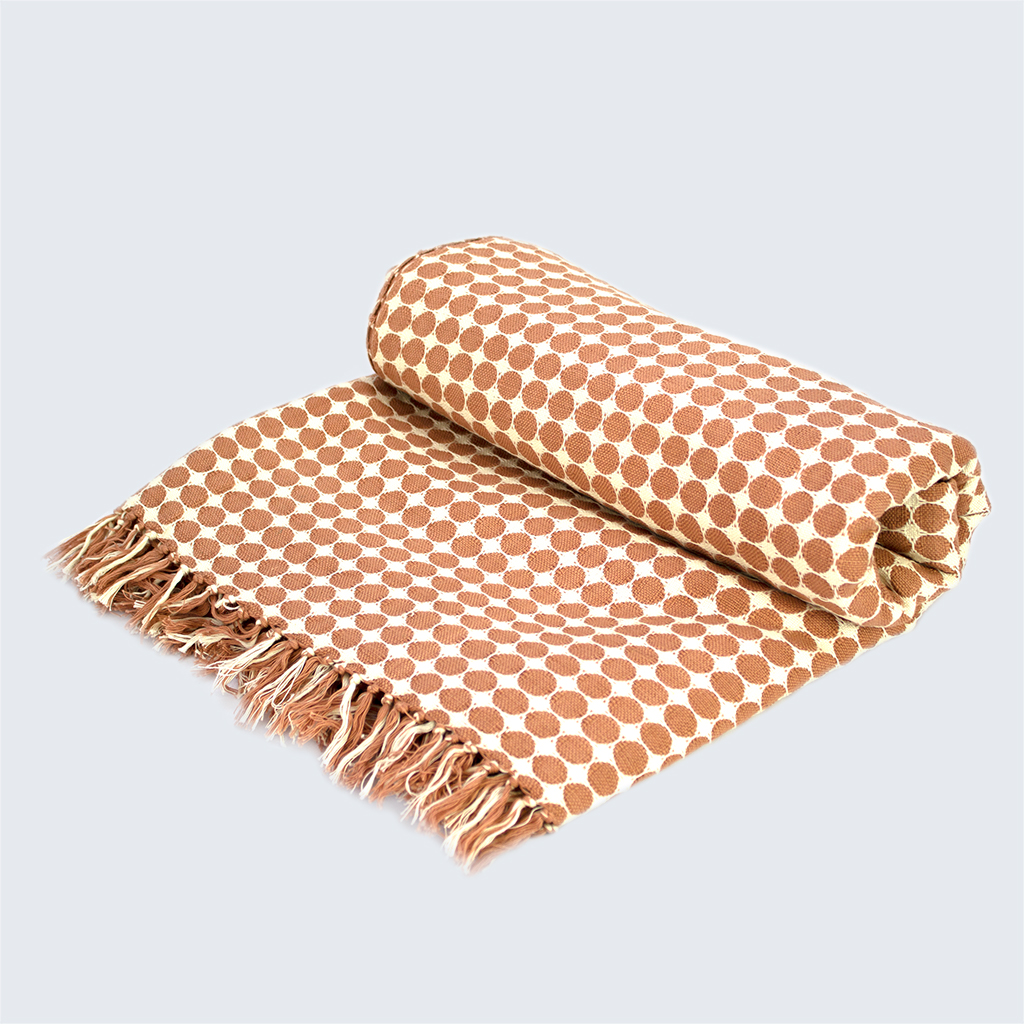 Tanzanian Hand Woven Throw 'Camel Rose&#x27