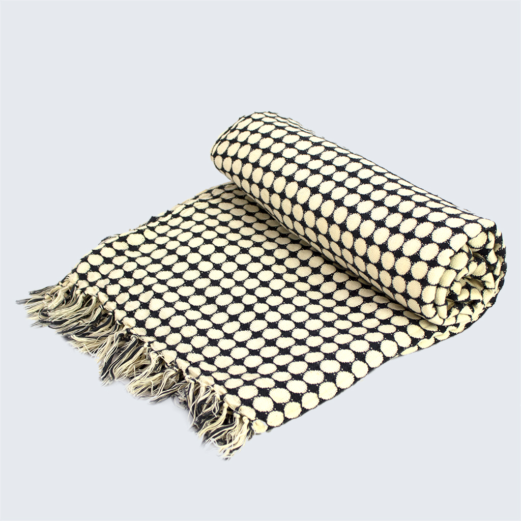 Tanzanian Hand Woven Throw 'White Circles&#x27