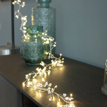 Lightstyle London Crystal Cluster LED Light Chain, Mains Powered