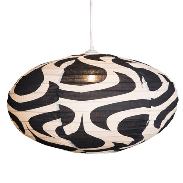 Curiouser and Curiouser Small 60cm Charcoal & Cream Double Drop Cotton Pendant Lampshade