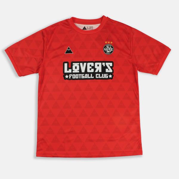 Red Pyramid Jacquard Football Shirt Red