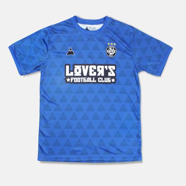 Blue Pyramid Jacquard Football Shirt Blue