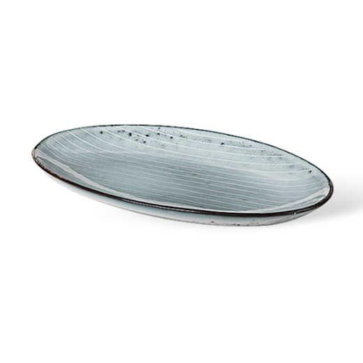 Broste Copenhagen Nordic Sea Stoneware Oval Serving Plate Small