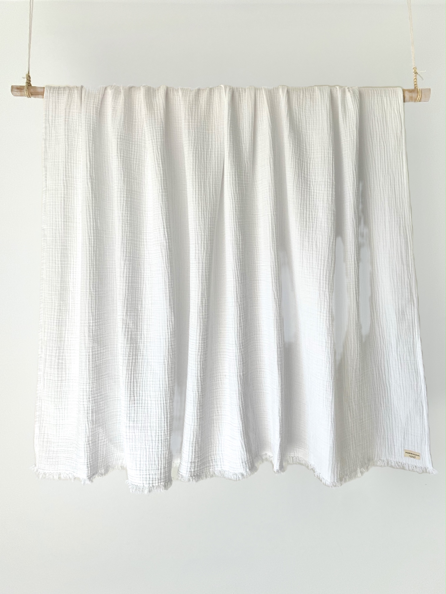 Large White Cotton Textile 240 x 190 cm