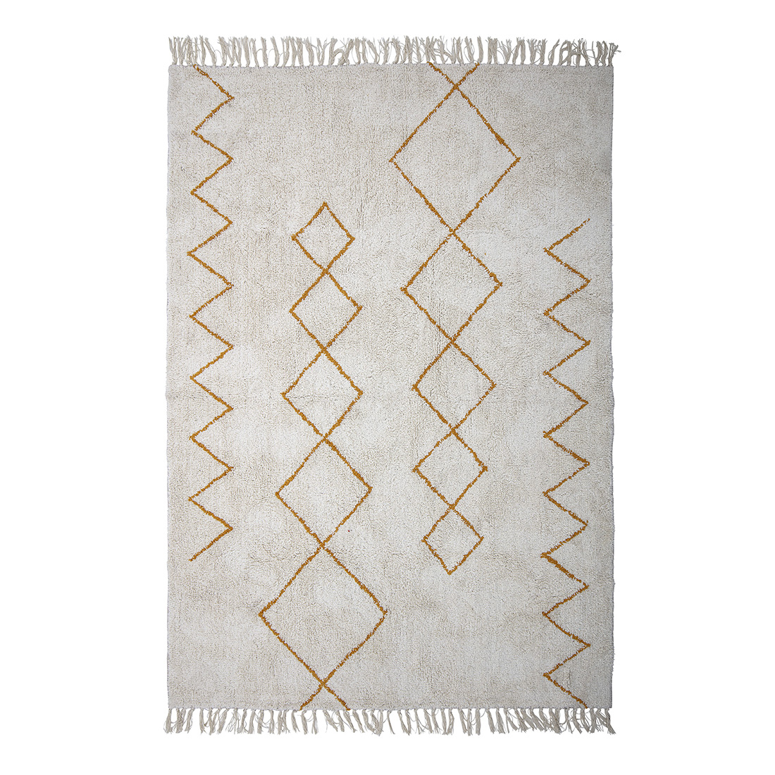 Bloomingville White and Yellow Cotton Rug