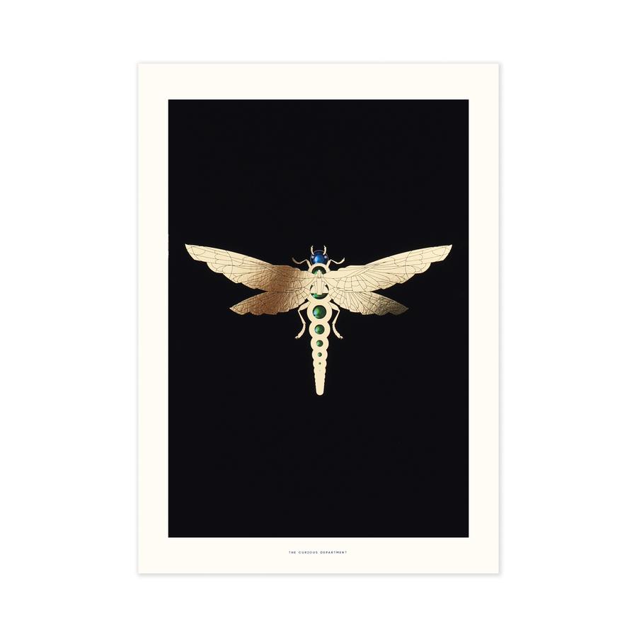 The Curious Department Zellandine's Dragonfly Gold Print