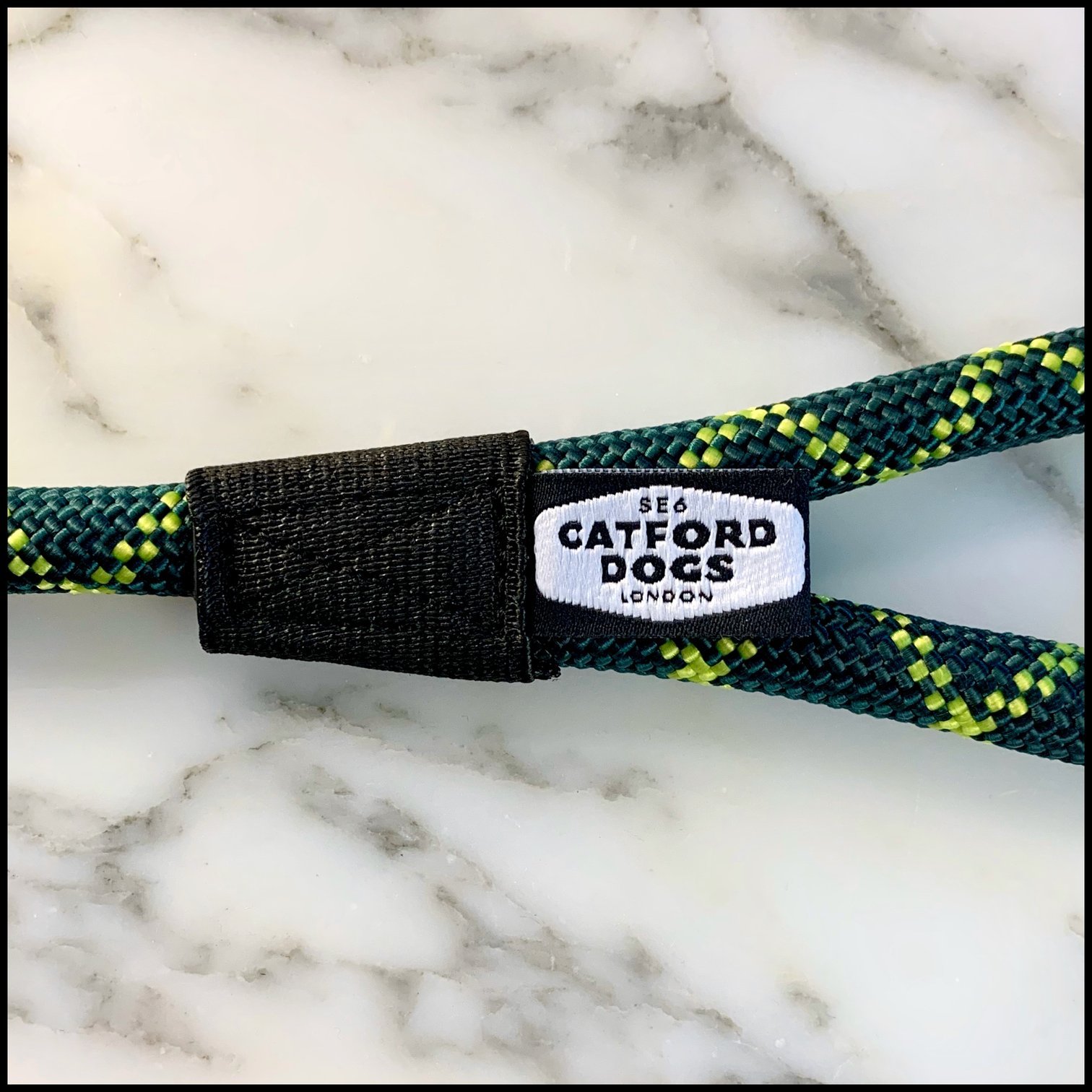 Dog Lead in Pine/Neon Green