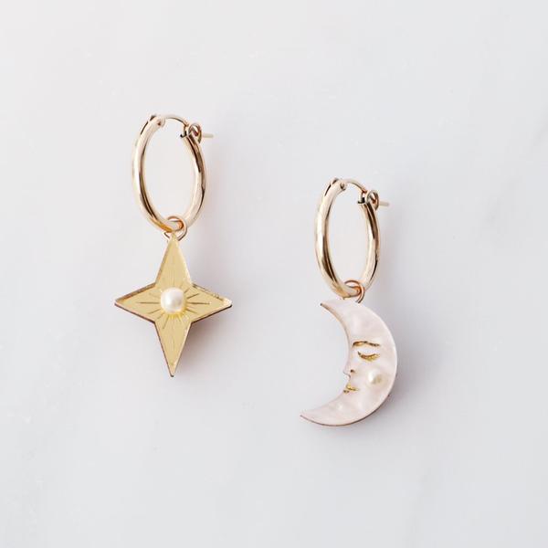 Star And Moon Hoops