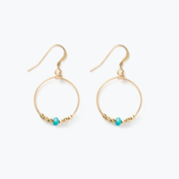 Turquoise Beaded Loop Earrings