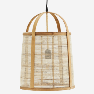 Madam Stoltz Linen Bamboo Hanging Lamp