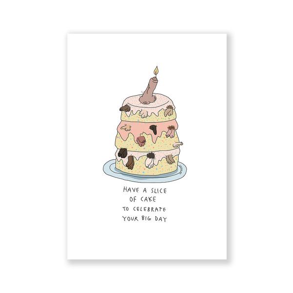 Penis Birthday Cake Card