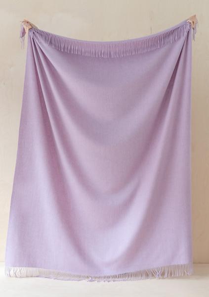 The Tartan Blanket Company Lambswool Blanket In Lilac Melange