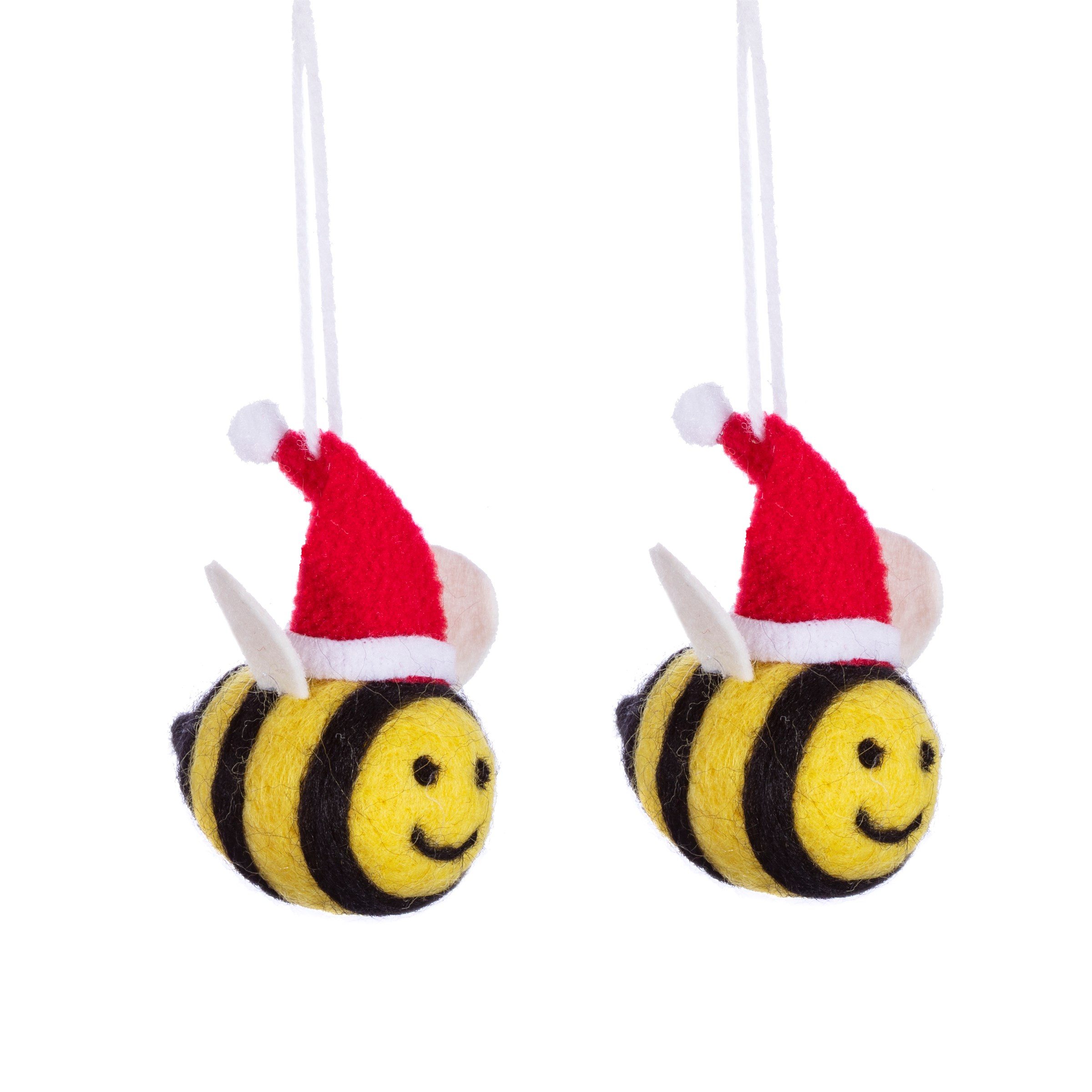 Sass & Belle  Christmas Bee Felt Hanging Decoration - Set of 2