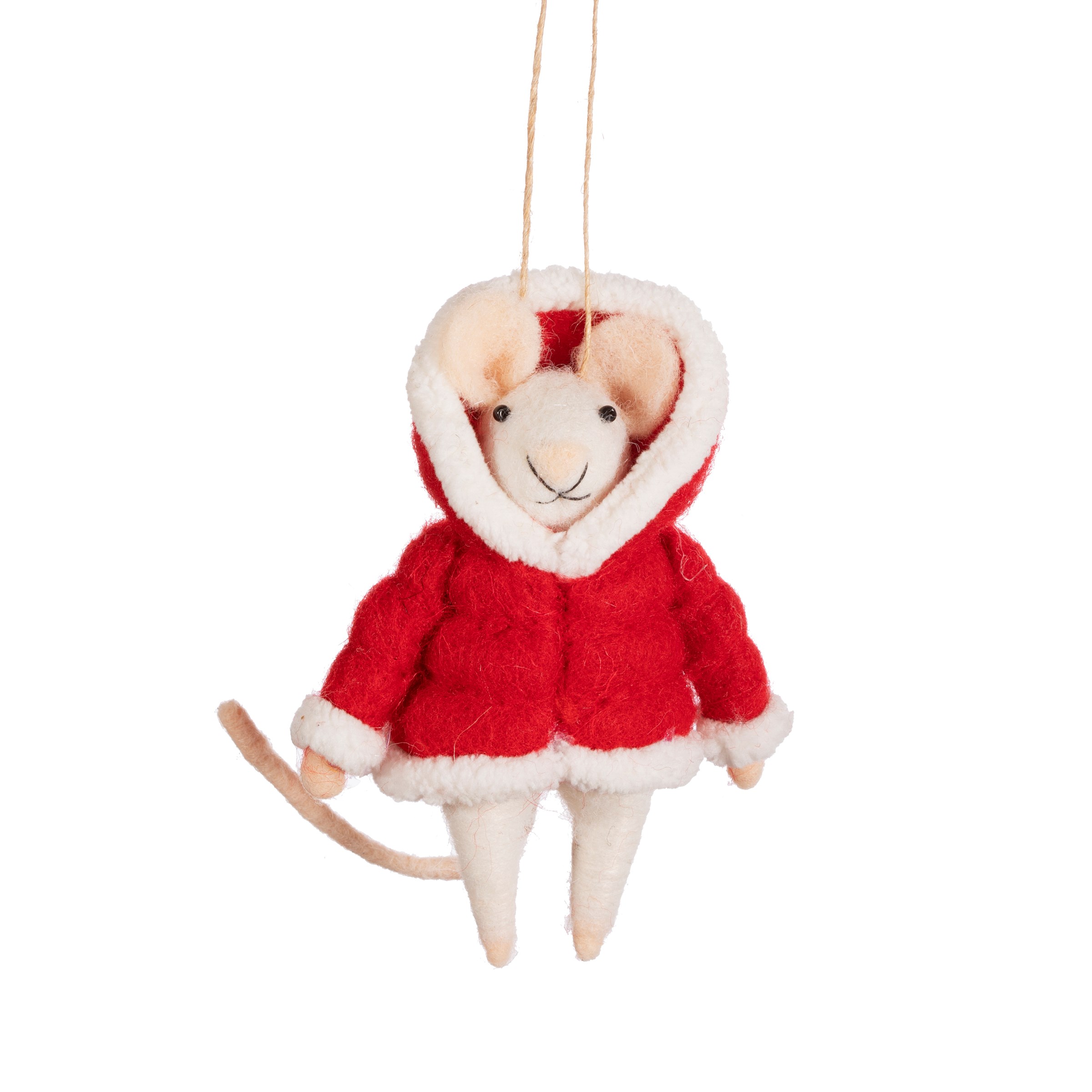 Sass & Belle  Mouse in Puffer Jacket Felt Decoration