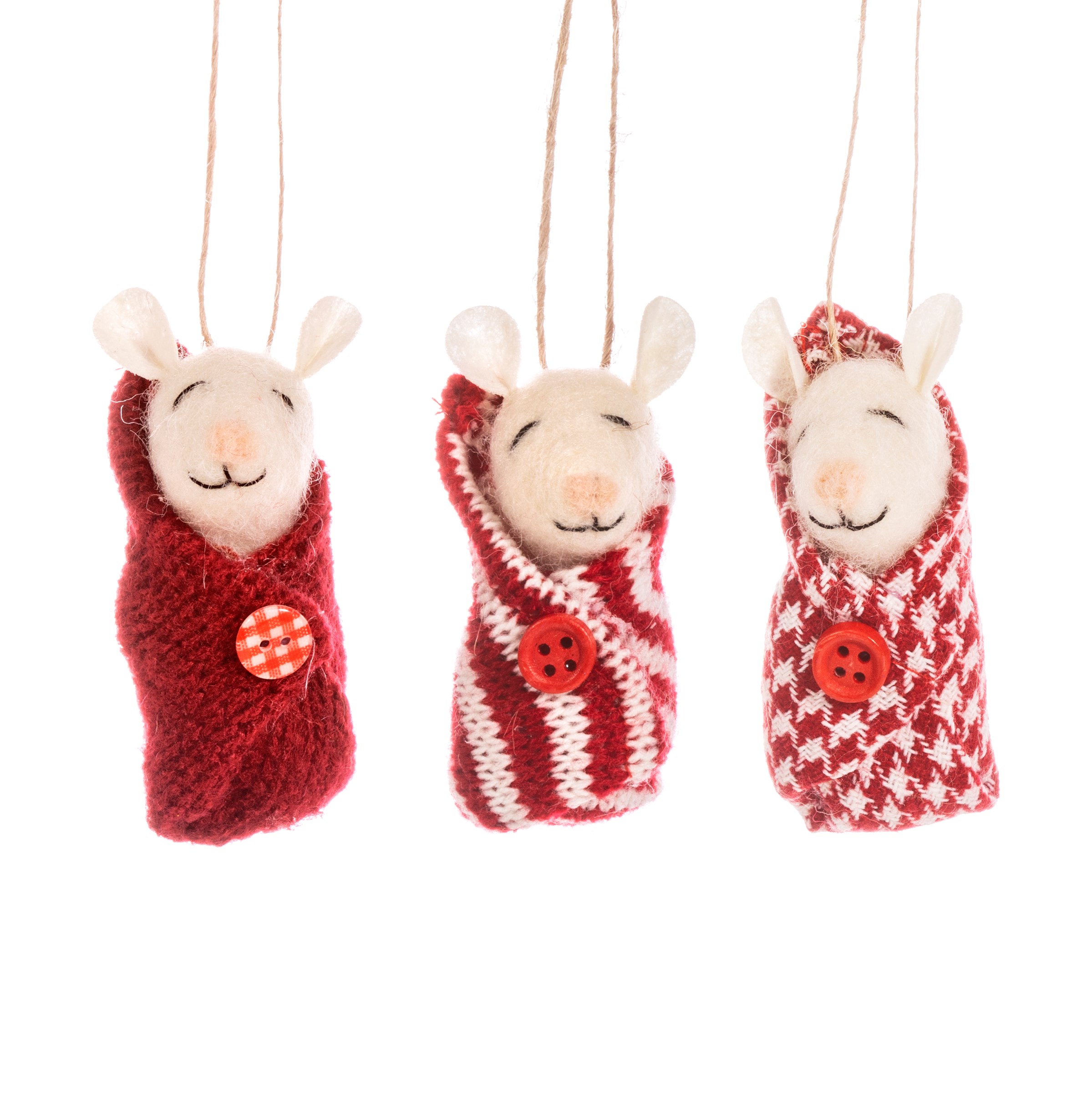 Sass & Belle  Baby Mice in Red Blankets Assorted