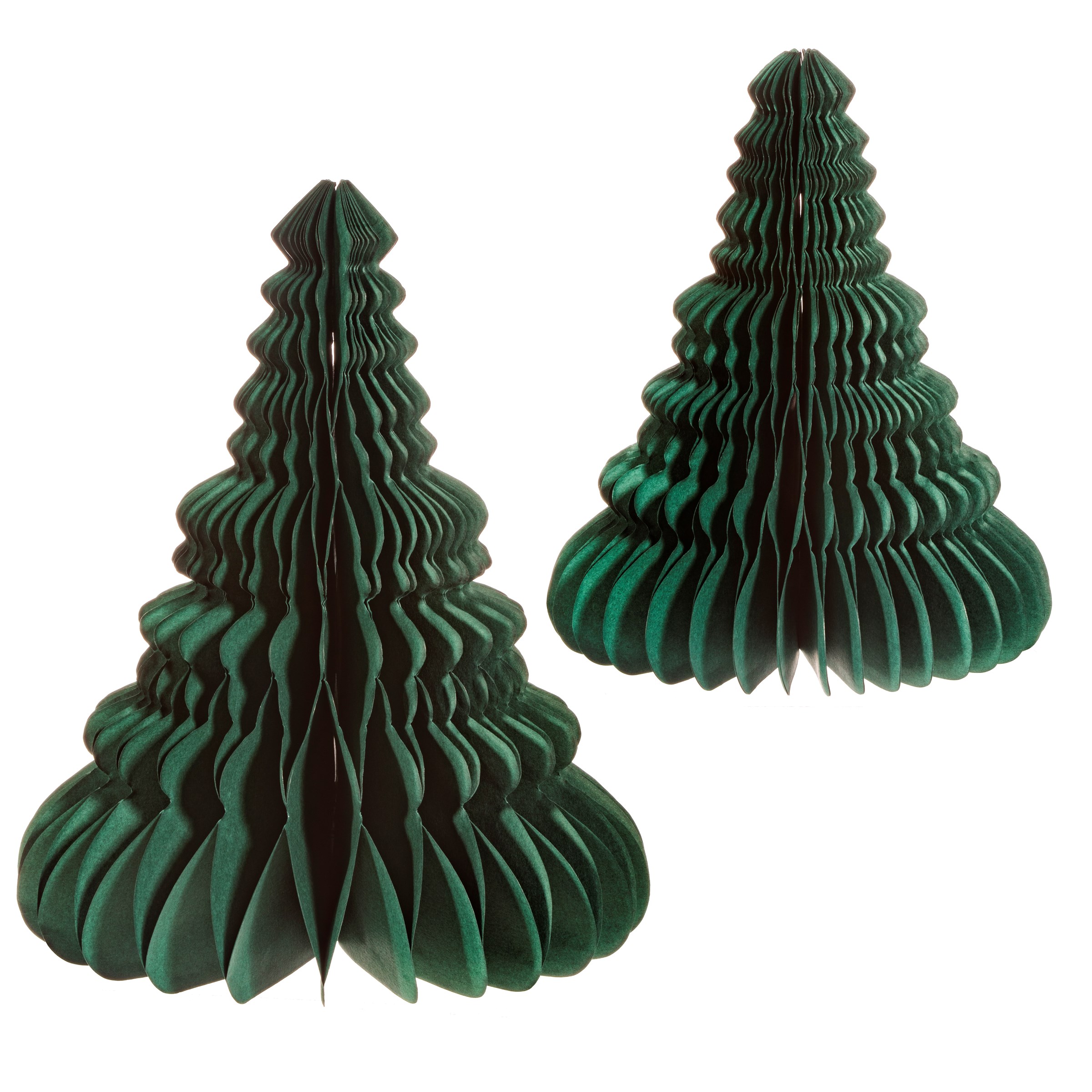 Sass & Belle  Forest Green Honeycomb Tree Standing Decoration - Set of 2