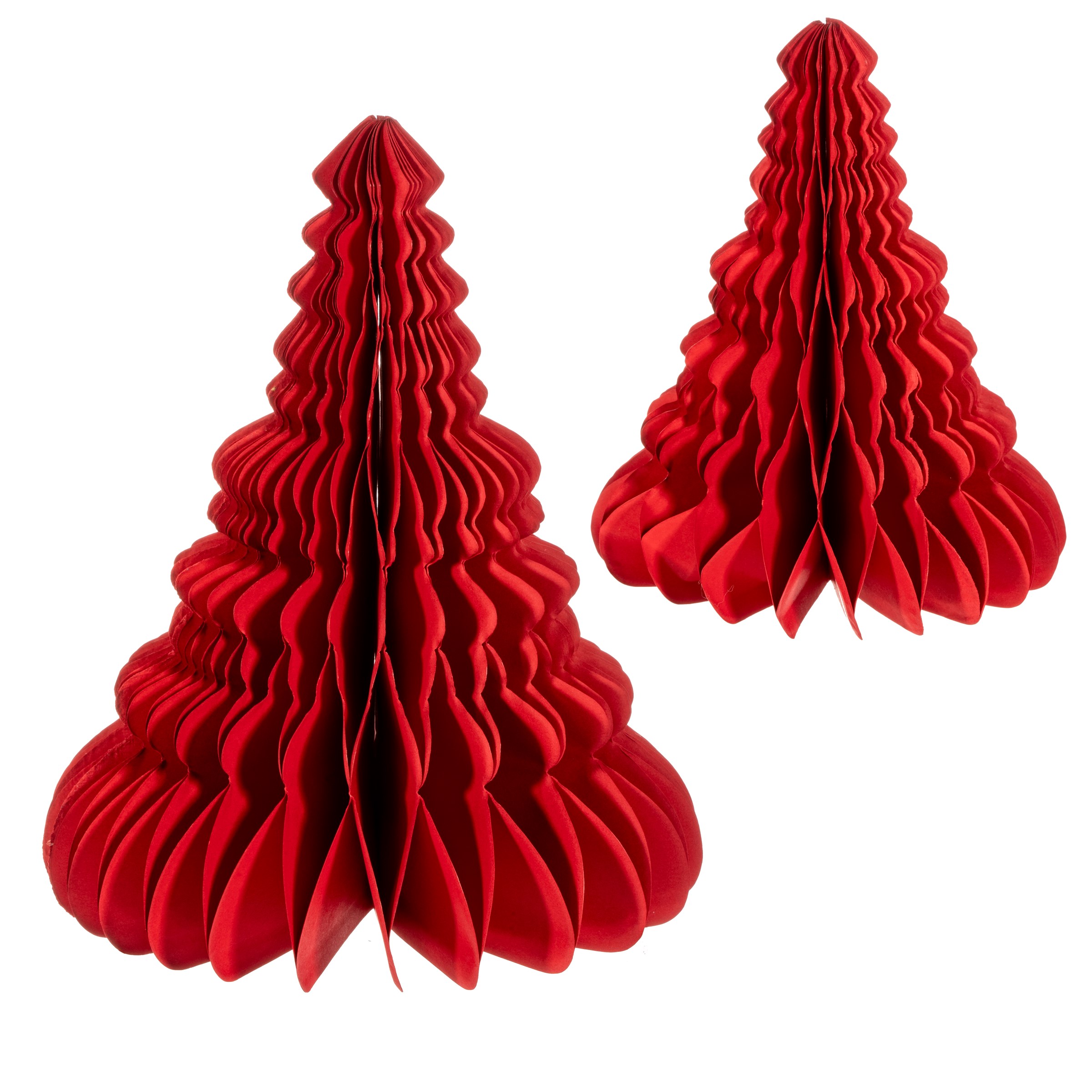 Sass & Belle  Red Honeycomb Tree Standing Decoration - Set of 2