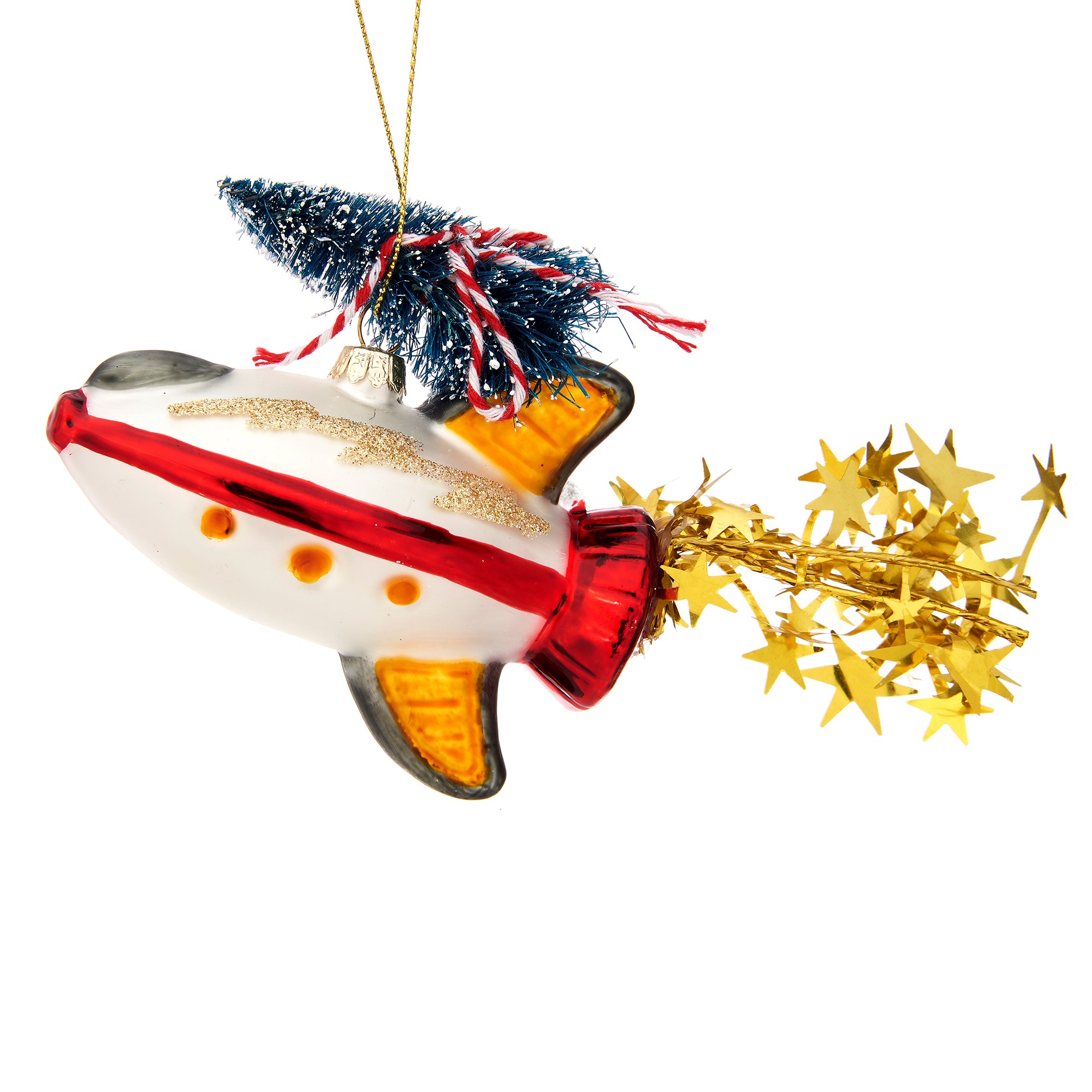 Sass & Belle  Outer Space Christmas Tree Rocket Shaped Bauble