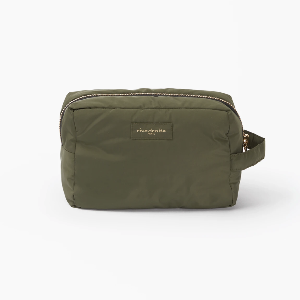 Rive Droite Blondel Toiletry Bag in Upcycled Nylon Olive Green