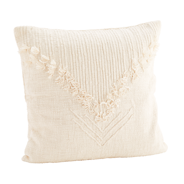 Off White Textured Cotton Cushion Cover