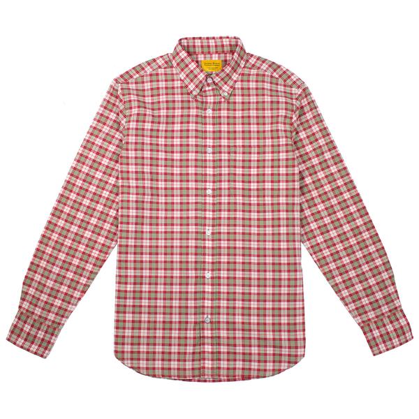 Long Sleeve Madras Check Shirt Olive Red