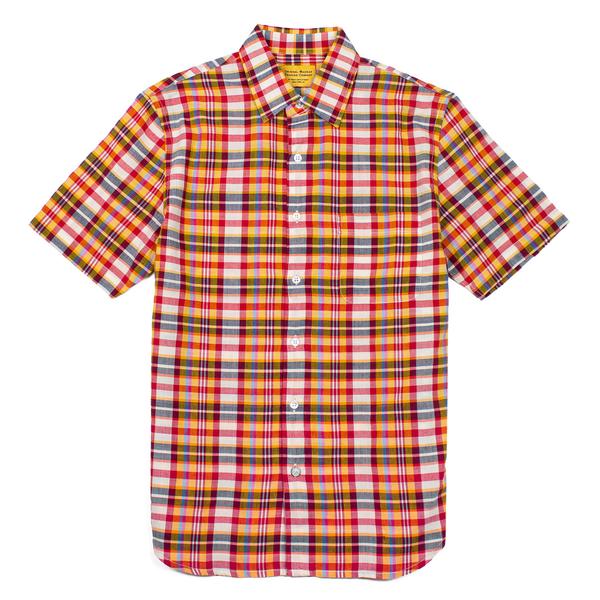 Short Sleeve Madras Check Shirt Sunset Blues