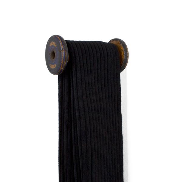 Lambswool Ribbed Scarf Black