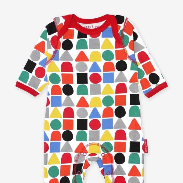 Organic Multi Building Block Print Sleepsuit