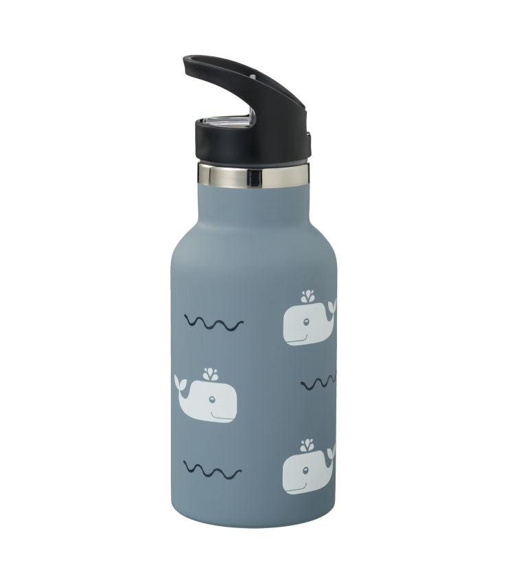 Fresk Spout Blue Whale Printed Thermal Bottle with Replacement for Kids