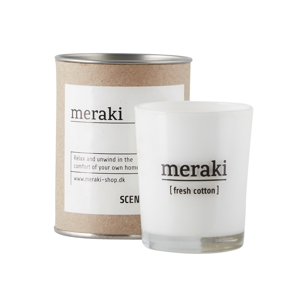 Meraki Fresh Cotton Scented Candle in Glass